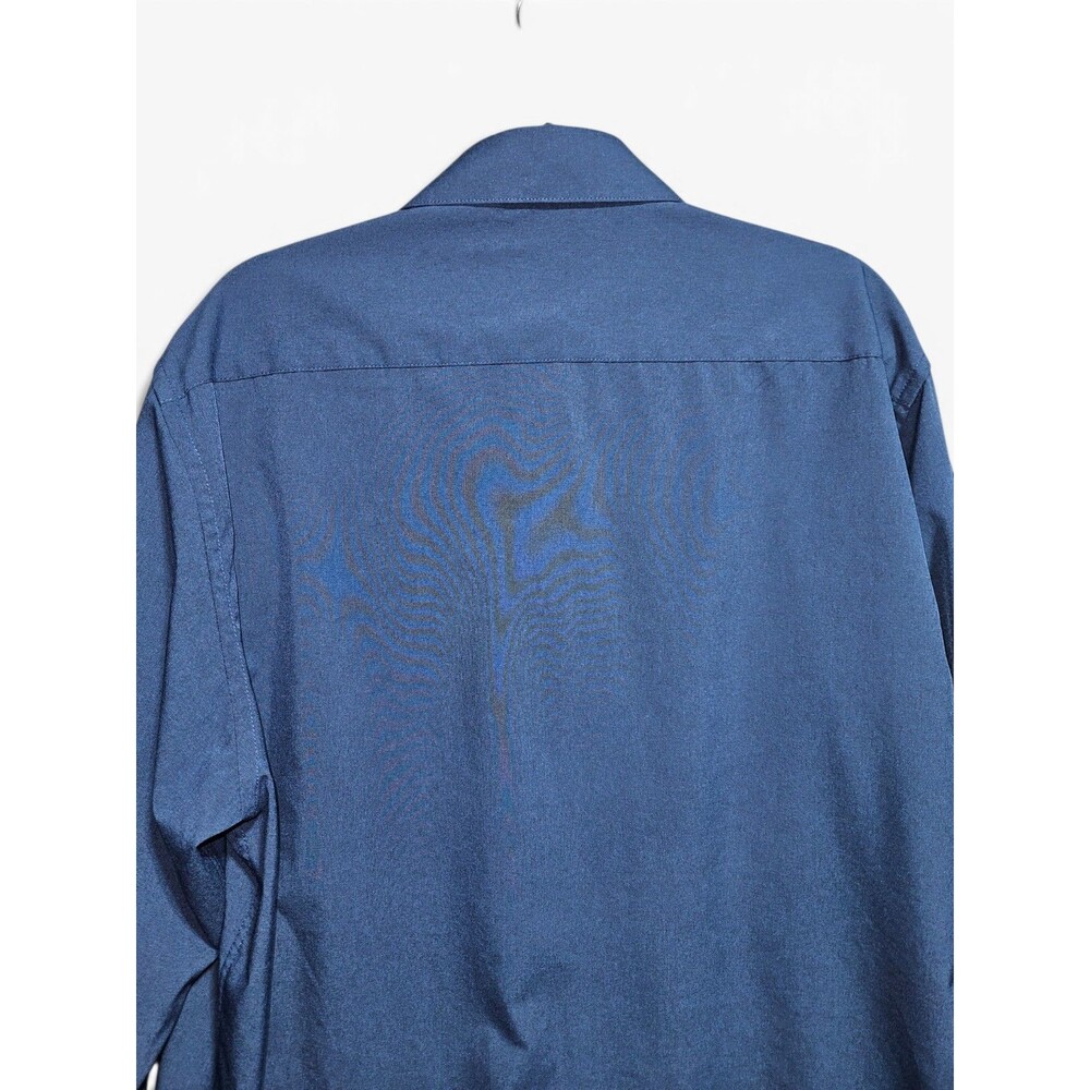 Lucky Brand Slim Fit Dress Shirt Mens XL 17-17.5 34/35 Blue 4-Way Stretch - Picture 4 of 13